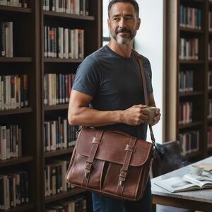 Korchmar classic Brown Leather Messenger Bag, laptop bag